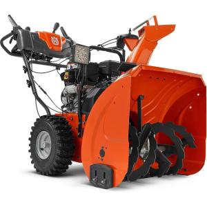 imageHusqvarna ST224 Snow Blower 212cc 59HP 24Inch Snow Thrower Friction Disc Transmission Two Stage with Push Button Electric Start and Power Steering Orange212 cc