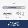 imageHusqvarna HL280 14 Inch Chainsaw Bar 38quot Pitch 050quot Gauge 52 Drive Links Chainsaw Accessories for Husqvarna 120MII 130 135MII 240 T435 and T540XP Silver14 in  375 x 050 in