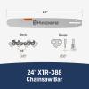 imageHusqvarna XTough 24 Inch Chainsaw Bar 38quot pitch 058quot gauge and 84 drive links