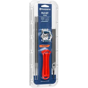 imageHusqvarna XCut Chainsaw File Kit for 38quot Pitch Chainsaw Chains Sharpening Kit Includes Handle Combination Guide Flat and Round Files