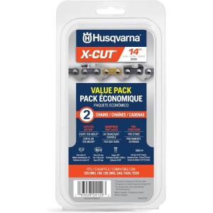 imageHusqvarna XCut S93G 14 Inch Chainsaw Chain 2 pack 38quot mini Pitch 050quot Gauge 52 Drive Link Chainsaw Blade Replacement PreStretched and Low Kickback Gray14 inches