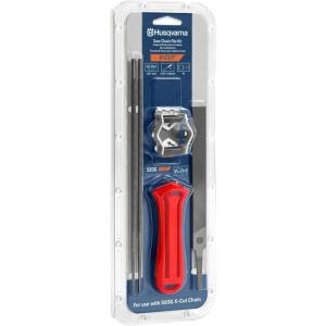 imageHusqvarna XCut S93G Chainsaw File Kit for 38quot mini Pitch Chainsaw Chains Sharpening Kit Includes Handle Combination Guide Flat and Round Files