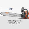 imageHusqvarna 450S Rancher Gas Chainsaw 502cc 32HP 2Cycle XTorq Engine 20 Inch Chainsaw with Automatic Oiler For Tree Pruning Yard Cleanups and Firewood Cutting450 Rancher