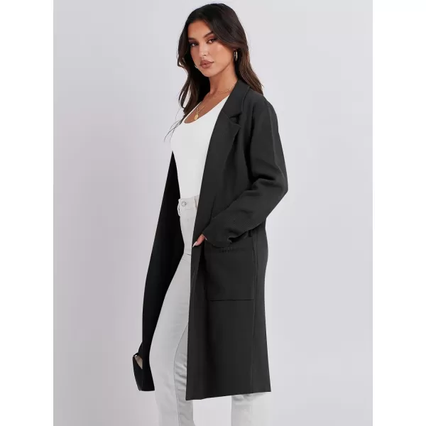 Caracilia Cardigan for Women Oversized Open Front Long Sleeve Sweater 2023 Fall Trendy Knit Blazer Jacket Outwear Coatigan
