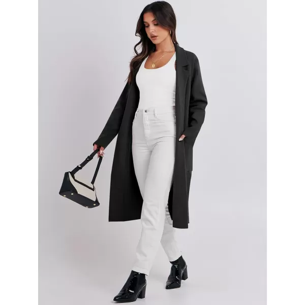 Caracilia Cardigan for Women Oversized Open Front Long Sleeve Sweater 2023 Fall Trendy Knit Blazer Jacket Outwear Coatigan