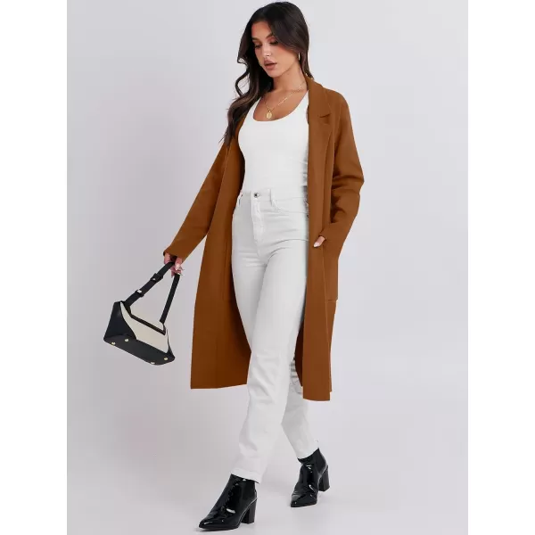 Caracilia Cardigan for Women Oversized Open Front Long Sleeve Sweater 2023 Fall Trendy Knit Blazer Jacket Outwear Coatigan
