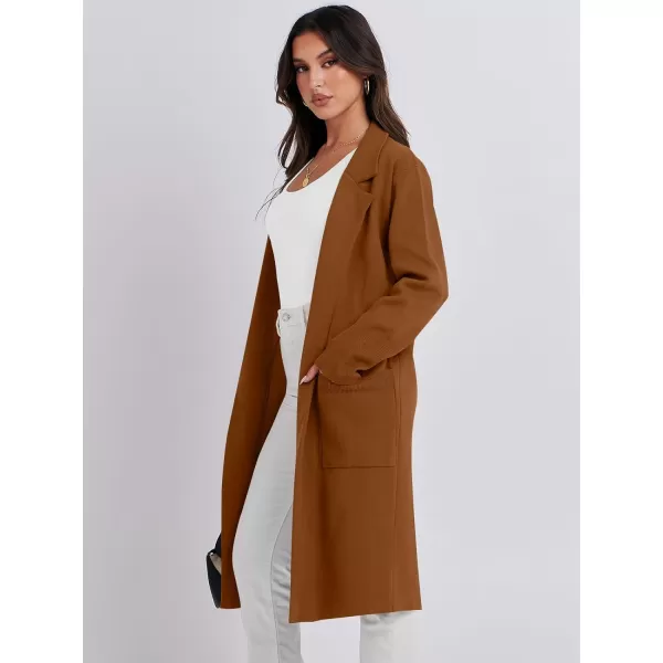 Caracilia Cardigan for Women Oversized Open Front Long Sleeve Sweater 2023 Fall Trendy Knit Blazer Jacket Outwear Coatigan