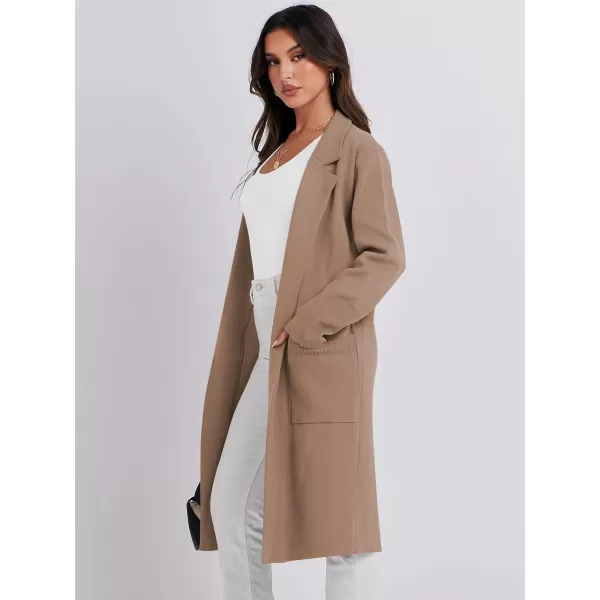 Caracilia Cardigan for Women Oversized Open Front Long Sleeve Sweater 2023 Fall Trendy Knit Blazer Jacket Outwear Coatigan