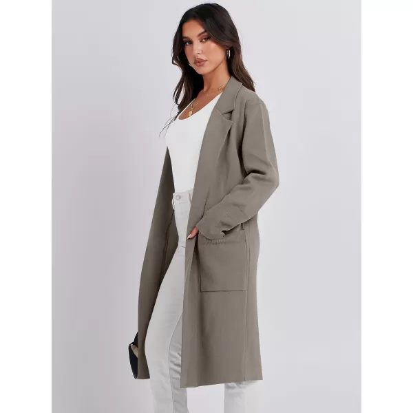 Caracilia Cardigan for Women Oversized Open Front Long Sleeve Sweater 2023 Fall Trendy Knit Blazer Jacket Outwear Coatigan