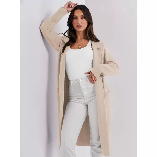 Caracilia Cardigan for Women Oversized Open Front Long Sleeve Sweater 2023 Fall Trendy Knit Blazer Jacket Outwear Coatigan