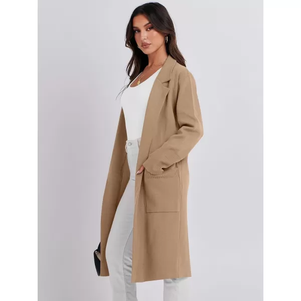 Caracilia Cardigan for Women Oversized Open Front Long Sleeve Sweater 2023 Fall Trendy Knit Blazer Jacket Outwear Coatigan