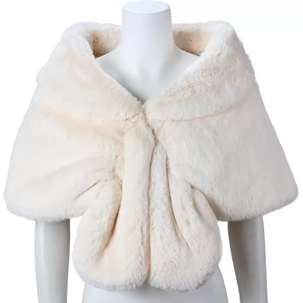 Caracilia Faux Fur Shawl Wrap Stole Shrug Winter Bridal Wedding Cover Up