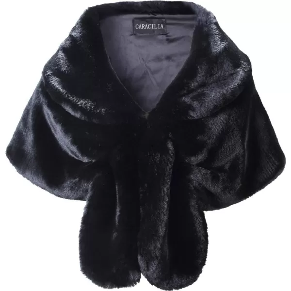 Caracilia Faux Fur Shawl Wrap Stole Shrug Winter Bridal Wedding Cover Up