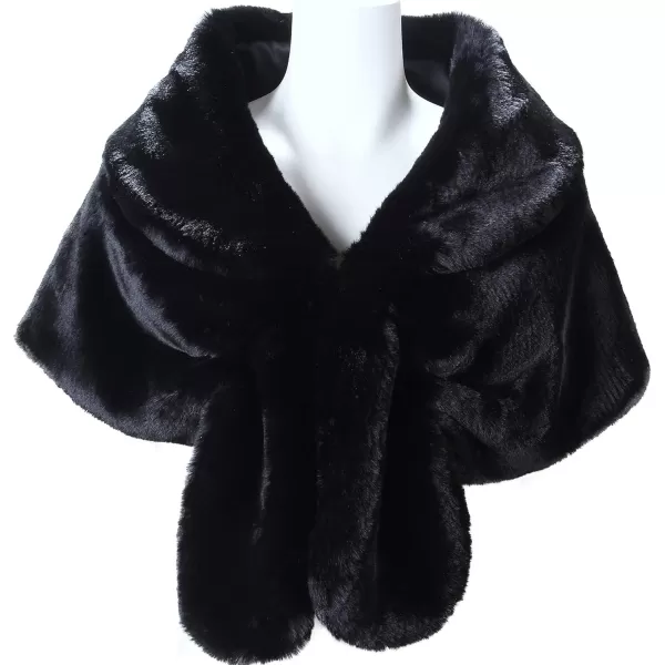 Caracilia Faux Fur Shawl Wrap Stole Shrug Winter Bridal Wedding Cover Up