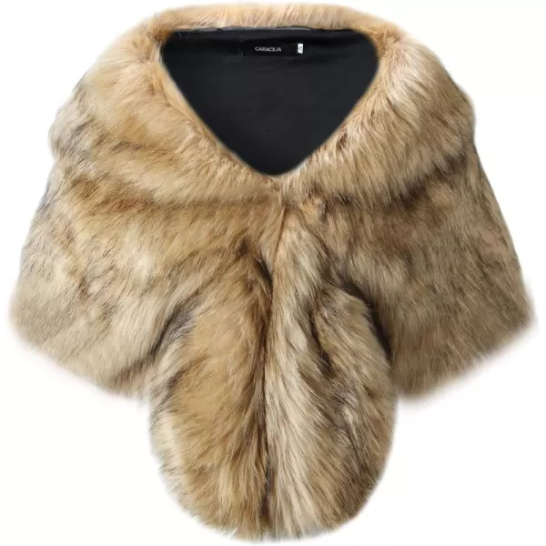 Caracilia Faux Fur Shawl Wrap Stole Shrug Winter Bridal Wedding Cover Up