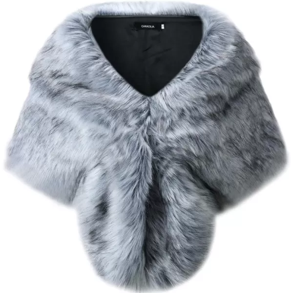 Caracilia Faux Fur Shawl Wrap Stole Shrug Winter Bridal Wedding Cover Up