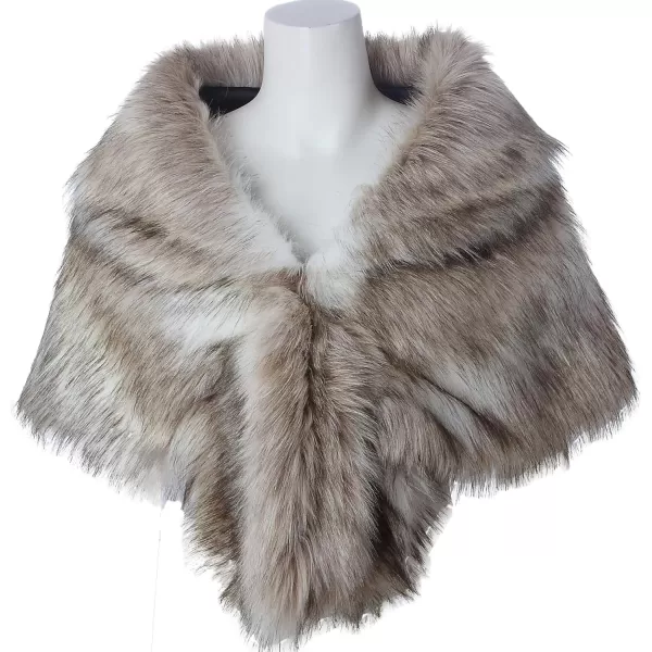 Caracilia Faux Fur Shawl Wrap Stole Shrug Winter Bridal Wedding Cover Up