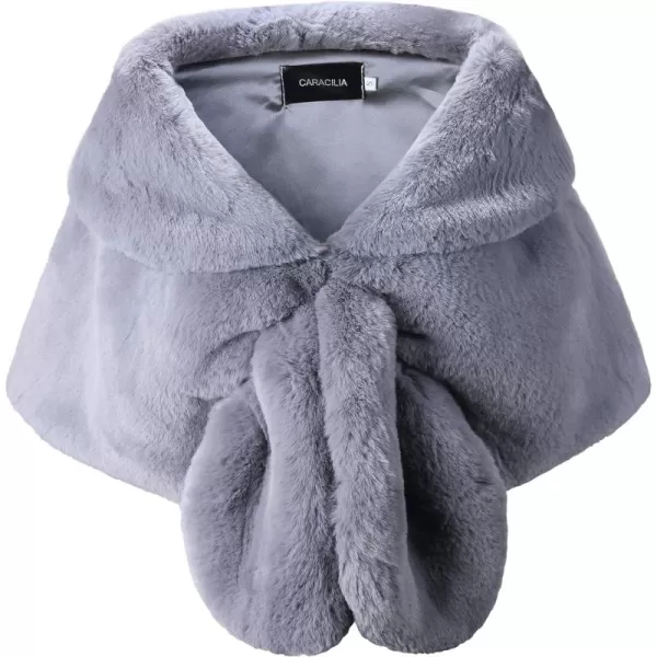 Caracilia Faux Fur Shawl Wrap Stole Shrug Winter Bridal Wedding Cover Up