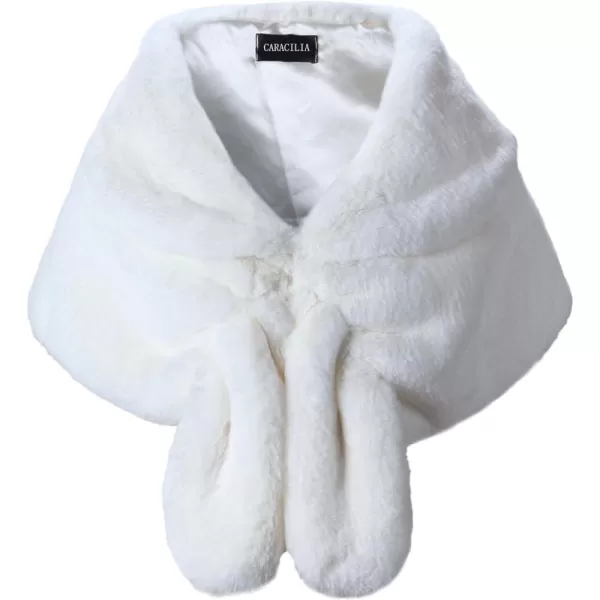 Caracilia Faux Fur Shawl Wrap Stole Shrug Winter Bridal Wedding Cover Up