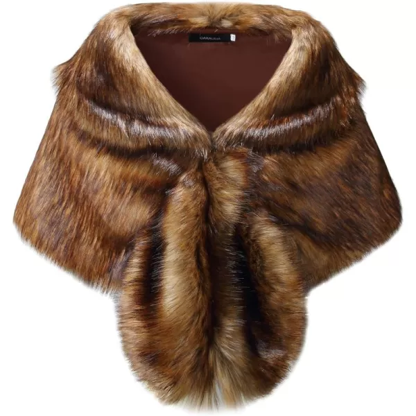 Caracilia Faux Fur Shawl Wrap Stole Shrug Winter Bridal Wedding Cover Up