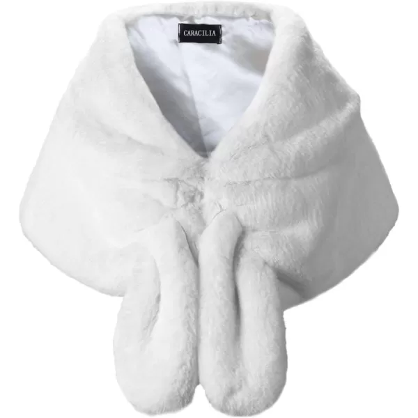 Caracilia Faux Fur Shawl Wrap Stole Shrug Winter Bridal Wedding Cover Up