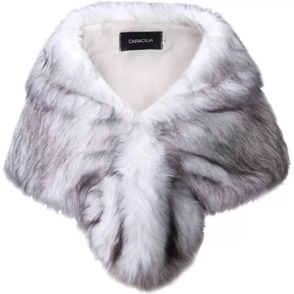 Caracilia Faux Fur Shawl Wrap Stole Shrug Winter Bridal Wedding Cover Up
