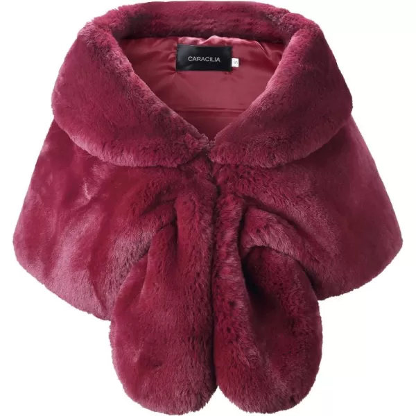 Caracilia Faux Fur Shawl Wrap Stole Shrug Winter Bridal Wedding Cover Up