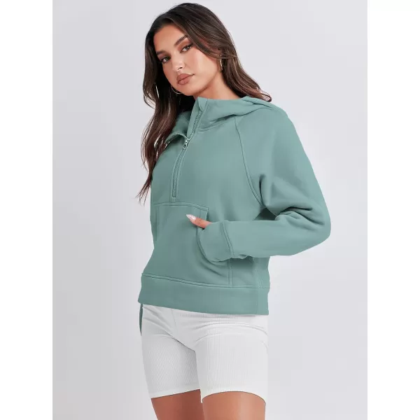 Caracilia Half Zip Sweatshirts Cropped Hoodies Fleece Quarter Zip Up Pullover Top Sweater Fall Outfits 2023 Winter Clothes