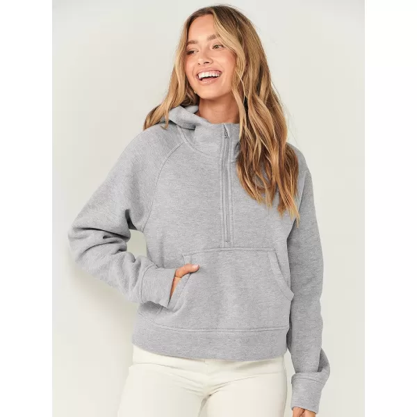 Caracilia Half Zip Sweatshirts Cropped Hoodies Fleece Quarter Zip Up Pullover Top Sweater Fall Outfits 2023 Winter Clothes