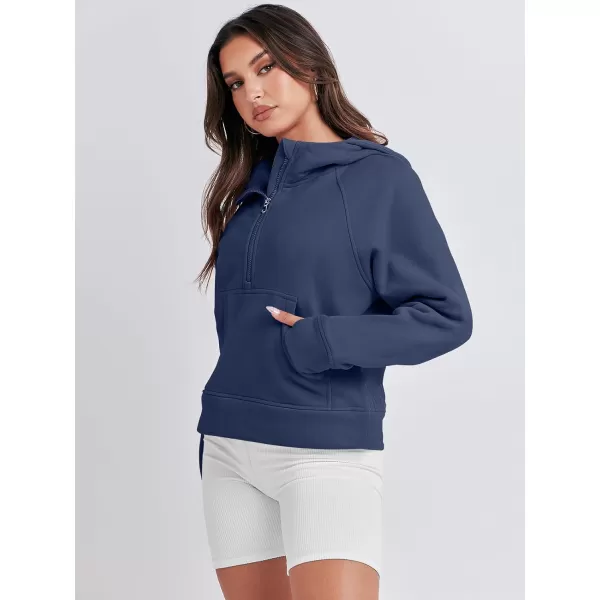 Caracilia Half Zip Sweatshirts Cropped Hoodies Fleece Quarter Zip Up Pullover Top Sweater Fall Outfits 2023 Winter Clothes