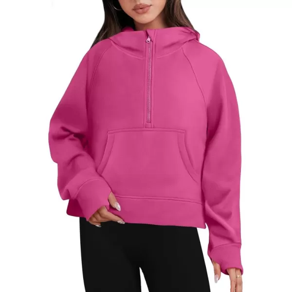 Caracilia Half Zip Sweatshirts Cropped Hoodies Fleece Quarter Zip Up Pullover Top Sweater Fall Outfits 2023 Winter Clothes