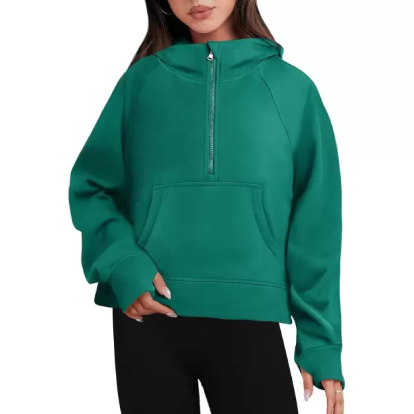 Caracilia Half Zip Sweatshirts Cropped Hoodies Fleece Quarter Zip Up Pullover Top Sweater Fall Outfits 2023 Winter Clothes