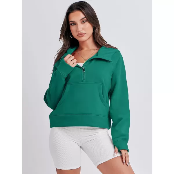 Caracilia Half Zip Sweatshirts Cropped Hoodies Fleece Quarter Zip Up Pullover Top Sweater Fall Outfits 2023 Winter Clothes