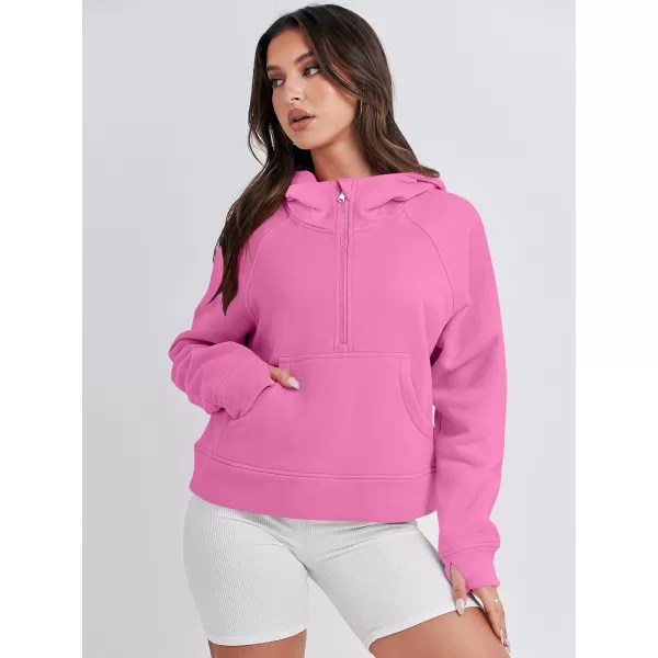 Caracilia Half Zip Sweatshirts Cropped Hoodies Fleece Quarter Zip Up Pullover Top Sweater Fall Outfits 2023 Winter Clothes