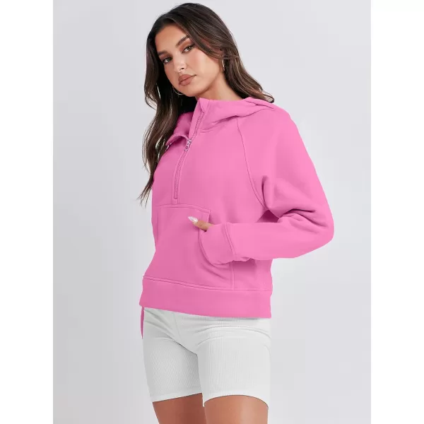 Caracilia Half Zip Sweatshirts Cropped Hoodies Fleece Quarter Zip Up Pullover Top Sweater Fall Outfits 2023 Winter Clothes