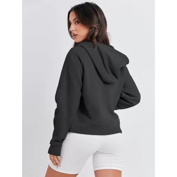 Caracilia Half Zip Sweatshirts Cropped Hoodies Fleece Quarter Zip Up Pullover Top Sweater Fall Outfits 2023 Winter Clothes
