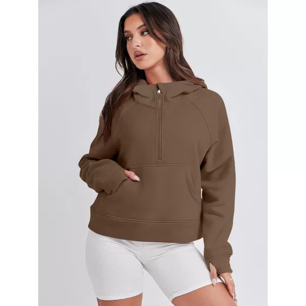 Caracilia Half Zip Sweatshirts Cropped Hoodies Fleece Quarter Zip Up Pullover Top Sweater Fall Outfits 2023 Winter Clothes