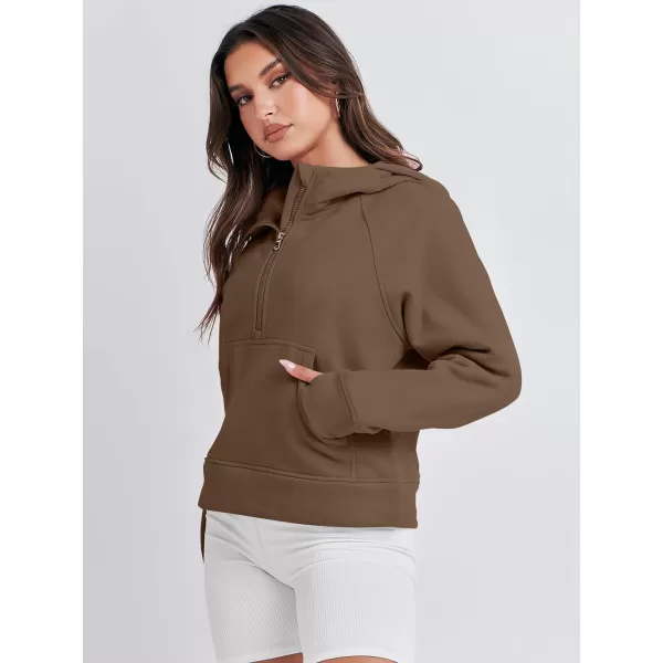 Caracilia Half Zip Sweatshirts Cropped Hoodies Fleece Quarter Zip Up Pullover Top Sweater Fall Outfits 2023 Winter Clothes