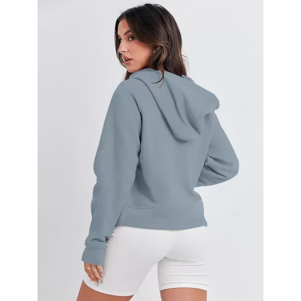 Caracilia Half Zip Sweatshirts Cropped Hoodies Fleece Quarter Zip Up Pullover Top Sweater Fall Outfits 2023 Winter Clothes