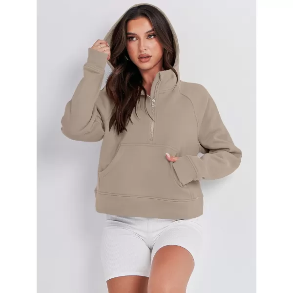 Caracilia Half Zip Sweatshirts Cropped Hoodies Fleece Quarter Zip Up Pullover Top Sweater Fall Outfits 2023 Winter Clothes
