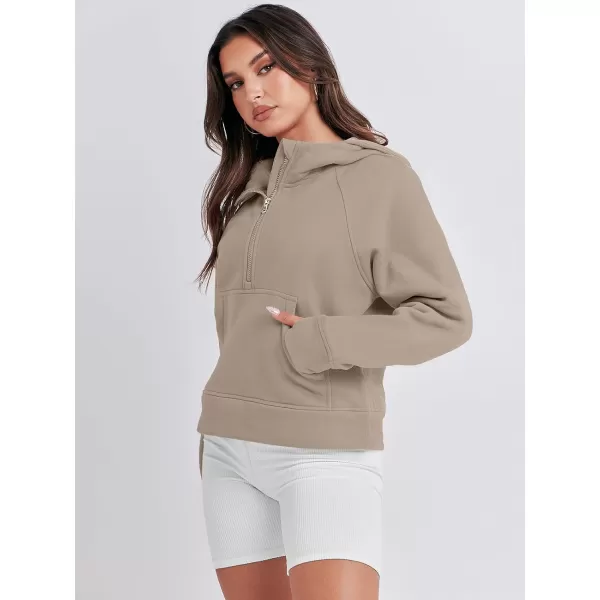 Caracilia Half Zip Sweatshirts Cropped Hoodies Fleece Quarter Zip Up Pullover Top Sweater Fall Outfits 2023 Winter Clothes