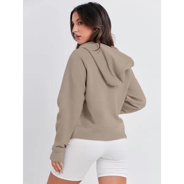 Caracilia Half Zip Sweatshirts Cropped Hoodies Fleece Quarter Zip Up Pullover Top Sweater Fall Outfits 2023 Winter Clothes
