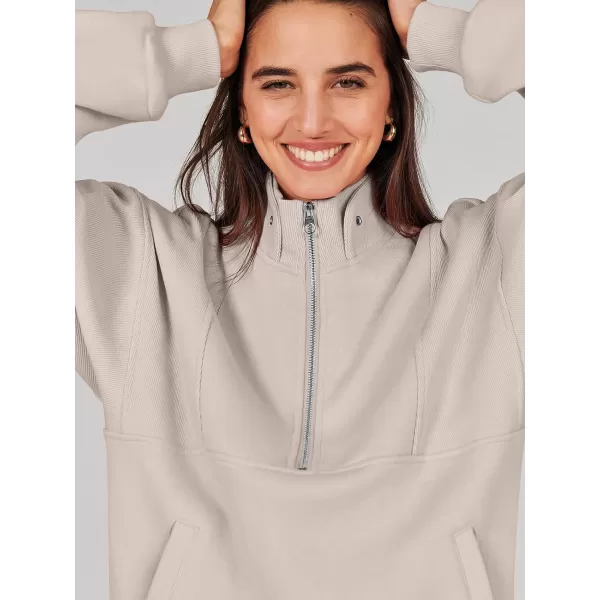 Caracilia Half Zip Sweatshirts Cropped Hoodies Fleece Quarter Zip Up Pullover Top Sweater Fall Outfits 2023 Winter Clothes