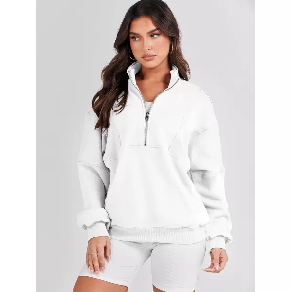 Caracilia Half Zip Sweatshirts Cropped Hoodies Fleece Quarter Zip Up Pullover Top Sweater Fall Outfits 2023 Winter Clothes