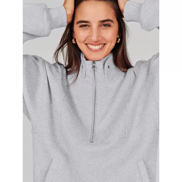 Caracilia Half Zip Sweatshirts Cropped Hoodies Fleece Quarter Zip Up Pullover Top Sweater Fall Outfits 2023 Winter Clothes