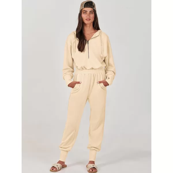 Caracilia Jumpsuits for Women Dressy Casual Rompers Onesies Trendy Outfits Long Sleeve Comfy Baggy Clothes