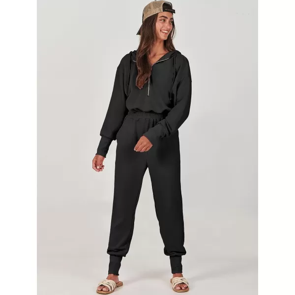 Caracilia Jumpsuits for Women Dressy Casual Rompers Onesies Trendy Outfits Long Sleeve Comfy Baggy Clothes