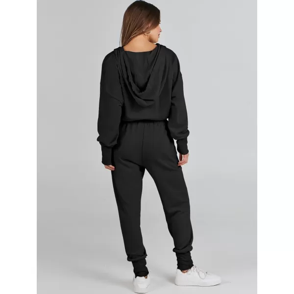 Caracilia Jumpsuits for Women Dressy Casual Rompers Onesies Trendy Outfits Long Sleeve Comfy Baggy Clothes
