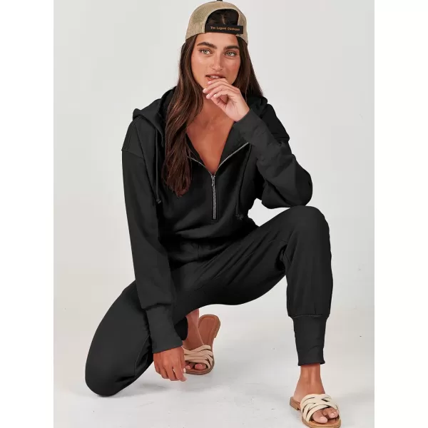 Caracilia Jumpsuits for Women Dressy Casual Rompers Onesies Trendy Outfits Long Sleeve Comfy Baggy Clothes