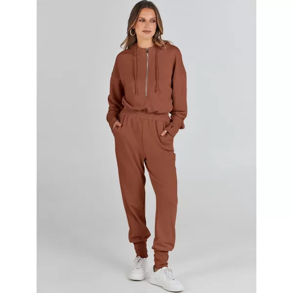 Caracilia Jumpsuits for Women Dressy Casual Rompers Onesies Trendy Outfits Long Sleeve Comfy Baggy Clothes
